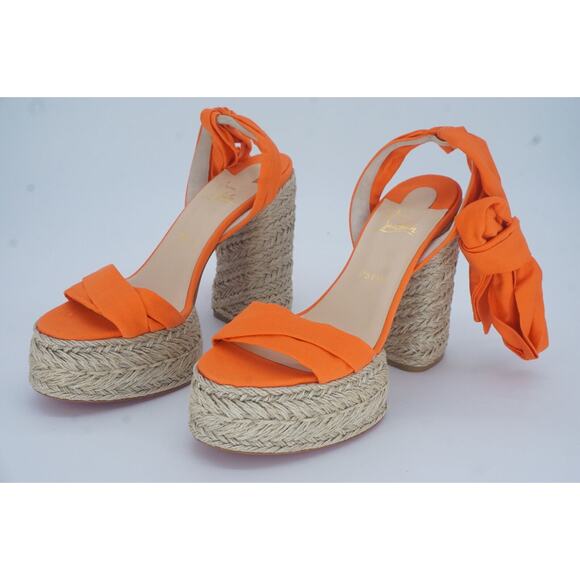 Christian Louboutin Mariza Du Desert 130 Platform Espadrille Sandal Size 42 12 - Picture 12 of 12